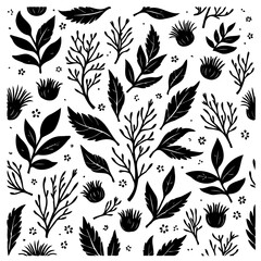 Elegant botanical pattern creating a serene and harmonious background design