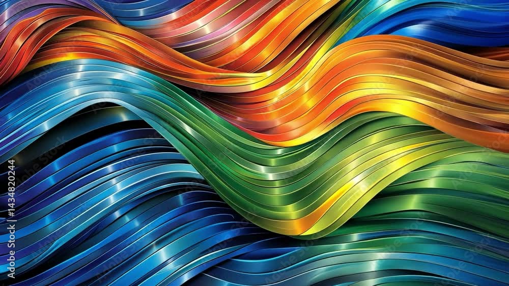 Poster colorful curves and fluid lines an abstract design of movement and energy in vibrant patterns and ba