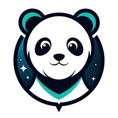 Naklejka premium Cosmic Panda mascot logo vector