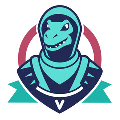 Astronaut Raptor mascot logo vector