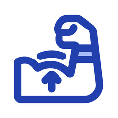 grow muscle blue icon