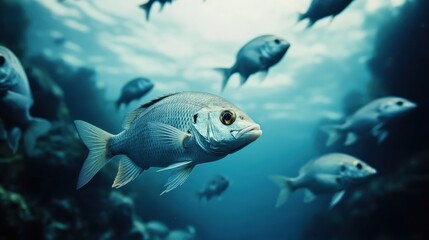 Underwater School of Fish  Ocean Wildlife  Aquatic Life