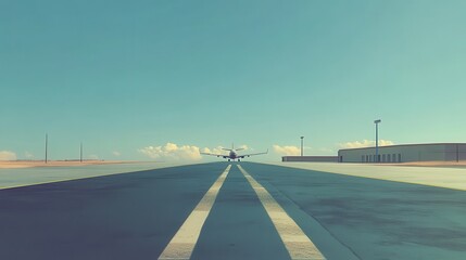 Airplane Landing Runway Airport Transportation Travel Journey