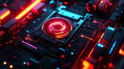 Fototapeta premium Abstract neon geometric design