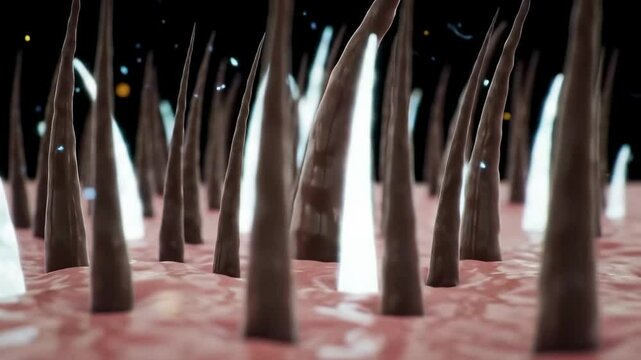 Detailed Scientific Visualization of Golden Microneedles Embedded in Skin&rsquo;s Surface for Medical and Cosmetic Applications