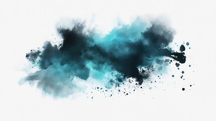 Obraz premium Abstract Teal and Black Watercolor Wash Texture Background