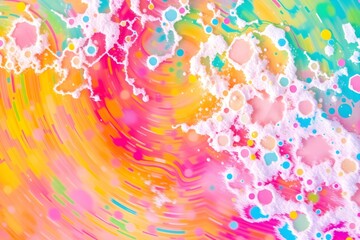Fototapeta premium abstract swirling artwork with multicolored bubbles and frothy texture