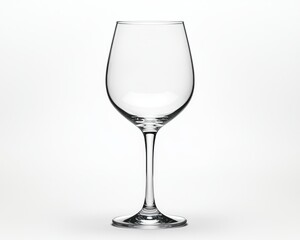 Elegant empty wine glass on a clean background, ideal for beverage presentations