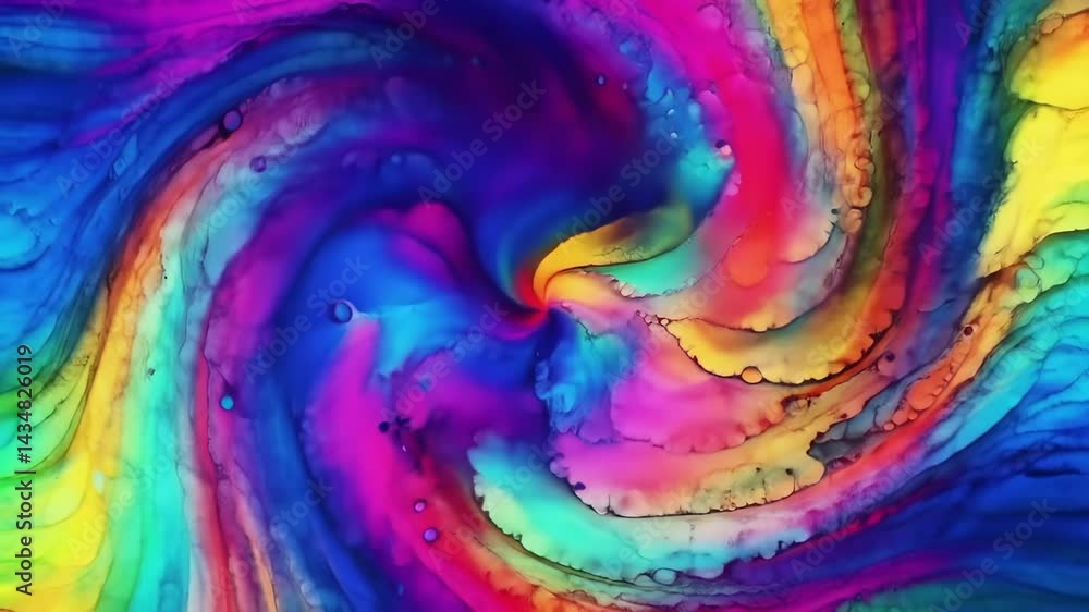 Poster vibrant abstract swirls of colorful ink: a dazzling display of fluid dynamics and artistic expressio