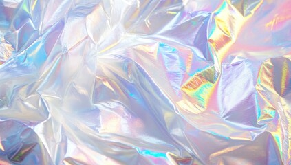 Colorful iridescent fabric folds