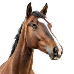 Fototapeta premium Majestic Horse Portrait isolated on transparent background