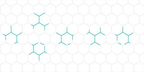 Seamless hexagonal pattern design with a honeycomb texture and geometric shapes