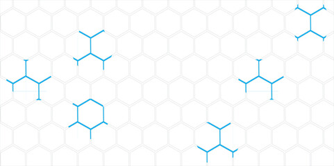 Abstract blue backdrop featuring a seamless hexagonal pattern with a geometric, honeycomb-like texture