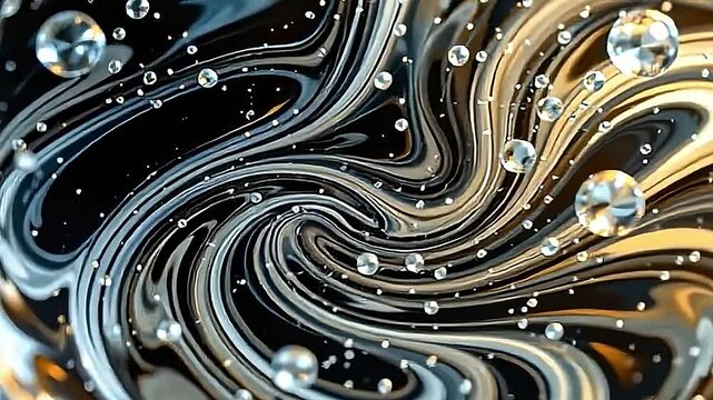As the transparent substance is gently stirred, laminar flow becomes remarkably visible