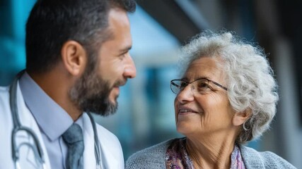 Compassionate Consultation: A doctor and elderly patient share a moment of understanding and empathy. The image shows the value of professional healthcare