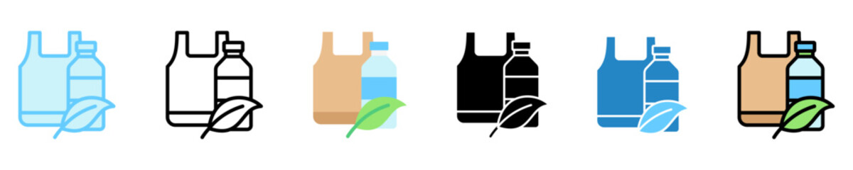 Biodegradable multi style, mini illustration icon. use for modern concept, print, UI, UX kit, web and app development. Vector EPS 10, related to business, green industry, eco friendly and economy .