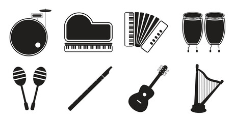 Music instrument icon vectors