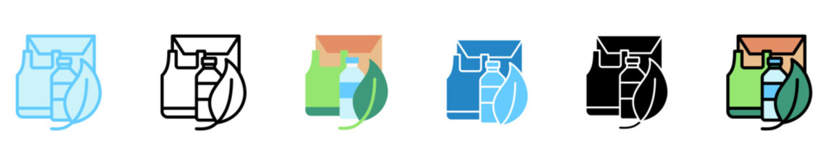 Green Product multi style, mini illustration icon. use for modern concept, print, UI, UX kit, web and app development. Vector EPS 10, related to business, green industry, eco friendly and economy .