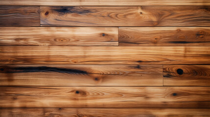 Fototapeta premium A wooden floor with a natural wood grain pattern, featuring a rich brown color and a rough texture.