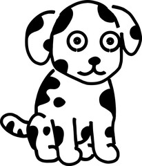 cute illustration of black spotted dog