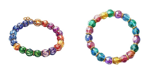 mardi gras bracelet watercolor vector illustration