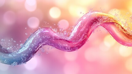 Colorful swirling water with bokeh background.