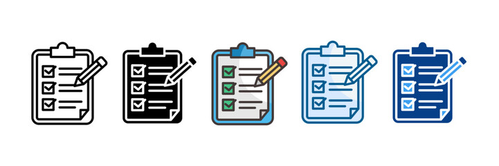 Job Sheet Icon Set Multiple Style Collection