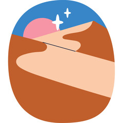 Minimalistic Desert Landscape Vector in Warm Tones