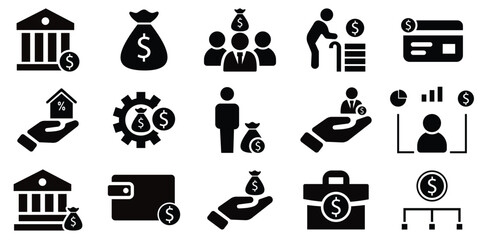 Personal Finance and Money Management Icon Pack – Editable Line Style for Web and Print
