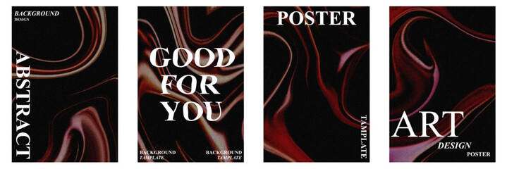 Abstract poster set with wavy and textured grain effect. Modern minimal design for creative backgrounds, art templates, and decorative prints. Vibrant and stylish