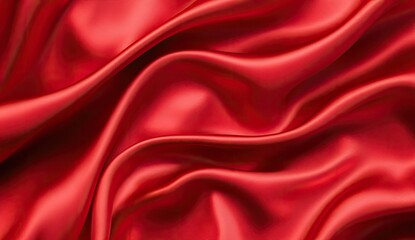 Red silk fabric draped