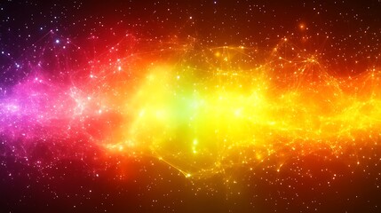 Naklejka premium Abstract Cosmic Nebula Network Of Stars And Light