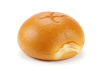 Fresh baked bun roll isolated on white background