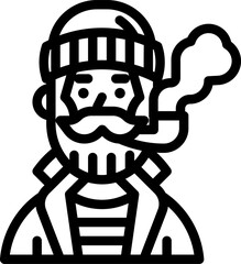 fisherman illustration on a white background    