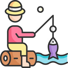 fishing illustration on a white background     