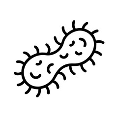 Germ icon black line art vector