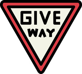 give way illustration on a white background    