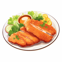 pork cutlet with salad