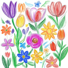 seamless background with flowers