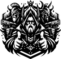 Gamer Emblem Black and White 