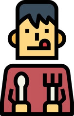 hungry illustration on a white background     