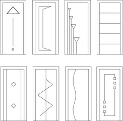 vector sketch illustration silhouette design detail modern abstract house entrance 