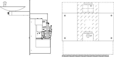 vector sketch illustration silhouette design Drinking Fountains for drinking in public places such as fields and parks