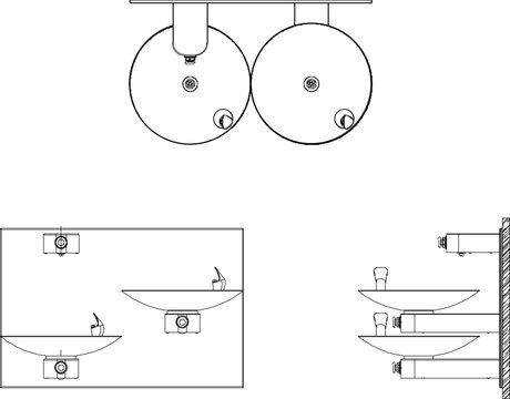 vector sketch illustration silhouette design Drinking Fountains for drinking in public places such as fields and parks 