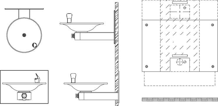 vector sketch illustration silhouette design Drinking Fountains for drinking in public places such as fields and parks 