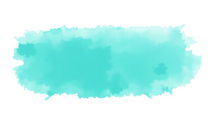 Obraz premium Vibrant turquoise watercolor stain background.