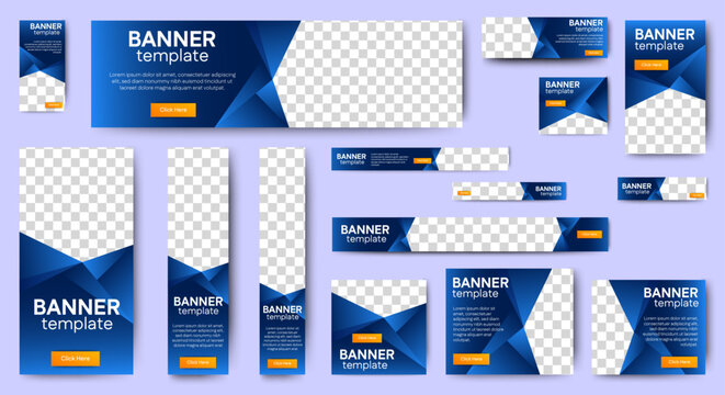 business web banners template design with image space. vector	 - Powered by Adobe