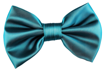 Elegant turquoise bow tie isolated on black background silk texture for formal wear
