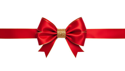 Fototapeta premium Elegant red ribbon with bow for gifting.