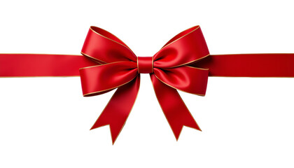Elegant red bow for gift wrapping decoration.